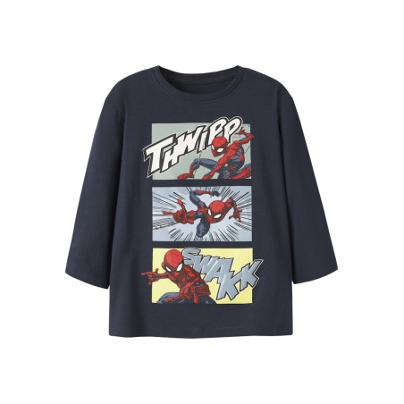 NAME IT MINI Jarl spider langærmet bluse - Navy Blazer