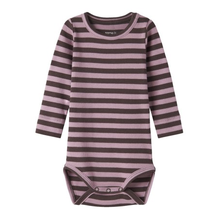 NAME IT BABY Banio langærmet body - French Roast LILAS