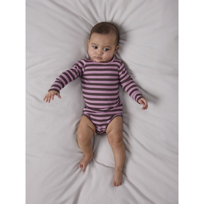 NAME IT BABY Banio langærmet body - French Roast LILAS