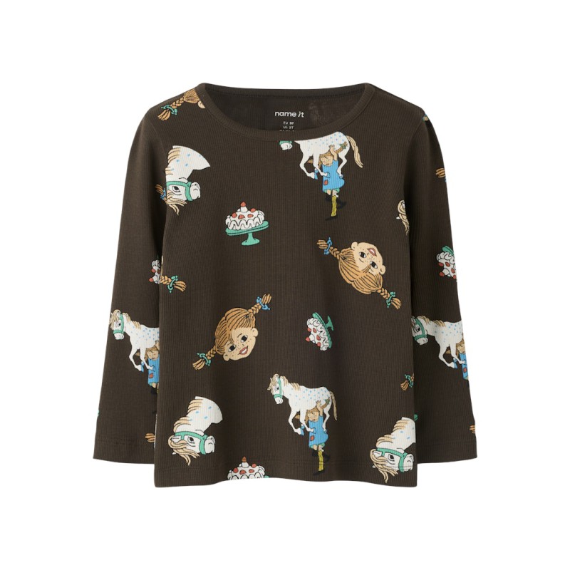 NAME IT MINI Soca Pippi langærmet bluse - Delicioso