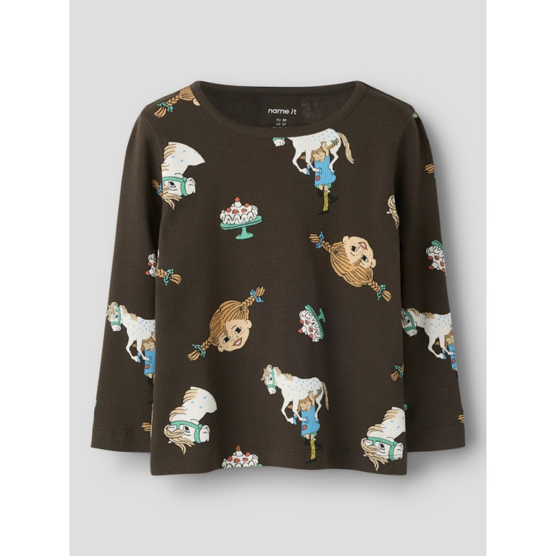 NAME IT MINI Soca Pippi langærmet bluse - Delicioso