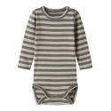 NAME IT BABY Banio langærmet body - Dusty Olive PURE CASHMERE