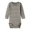 NAME IT BABY Banio langærmet body - Dusty Olive PURE CASHMERE