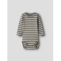 NAME IT BABY Banio langærmet body - Dusty Olive PURE CASHMERE