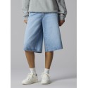 LMTD Birm denim loose knickers shorts - Light Blue Denim
