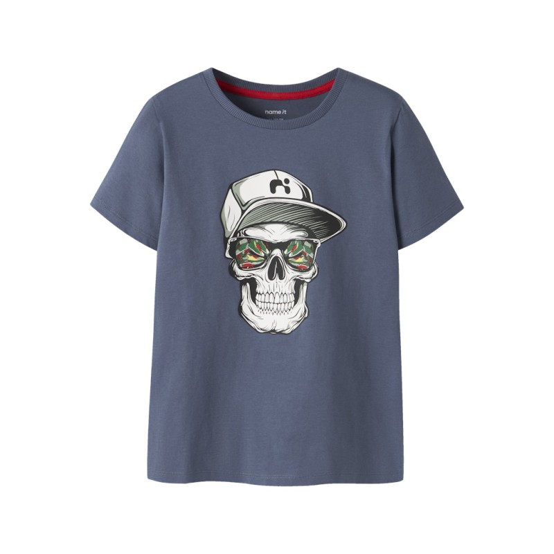 NAME IT KIDS Lorne kortærmet t-shirt - Vintage Indigo
