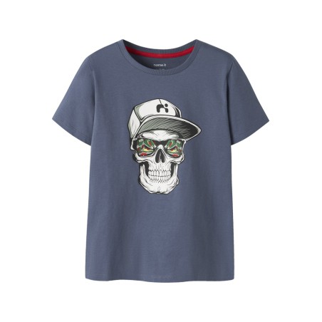 NAME IT KIDS Lorne kortærmet t-shirt - Vintage Indigo