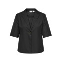 ONLY CARMAKOMA Baia trekvartærmet hør blazer - Black