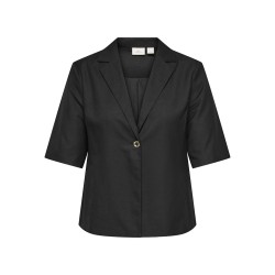 ONLY CARMAKOMA Baia trekvartærmet hør blazer - Black