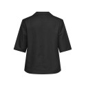 ONLY CARMAKOMA Baia trekvartærmet hør blazer - Black