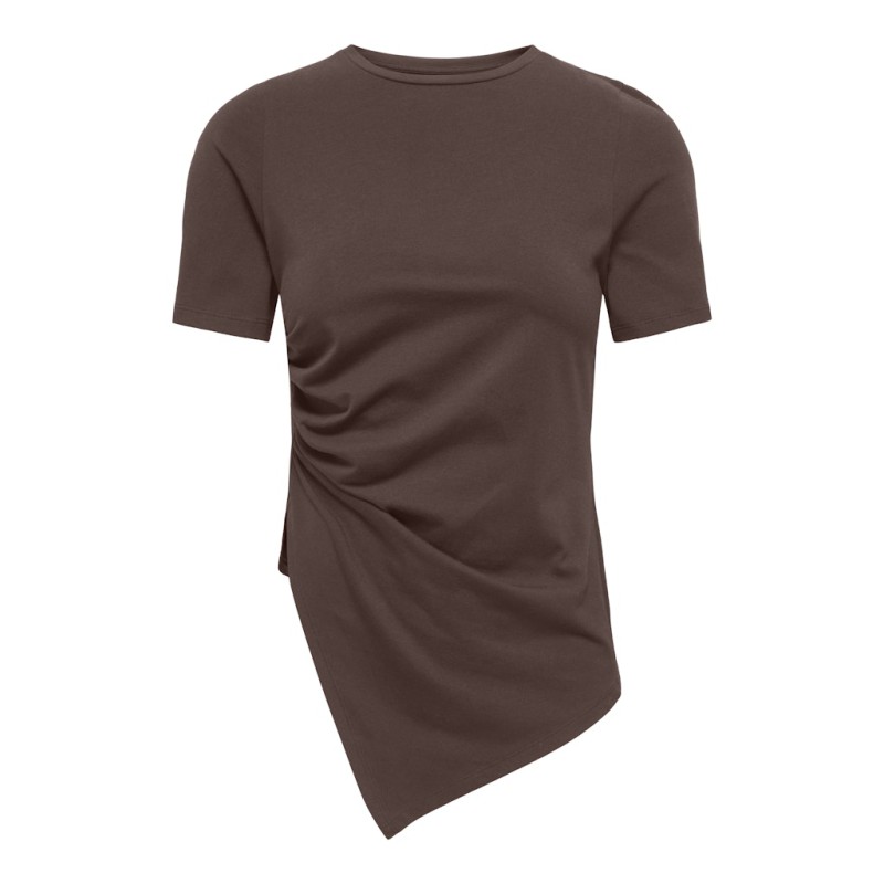ONLY Lise kortærmet rushing t-shirt - Chocolate Martini