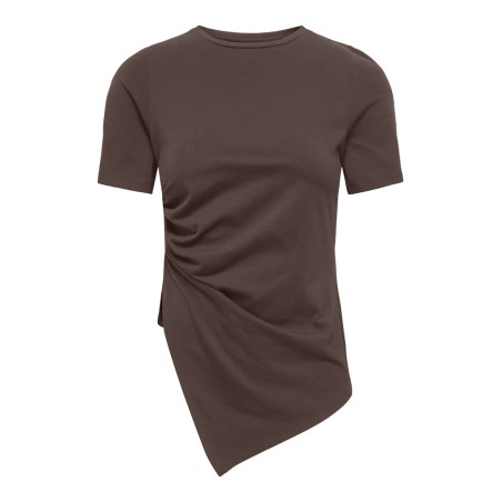 ONLY Lise kortærmet rushing t-shirt - Chocolate Martini