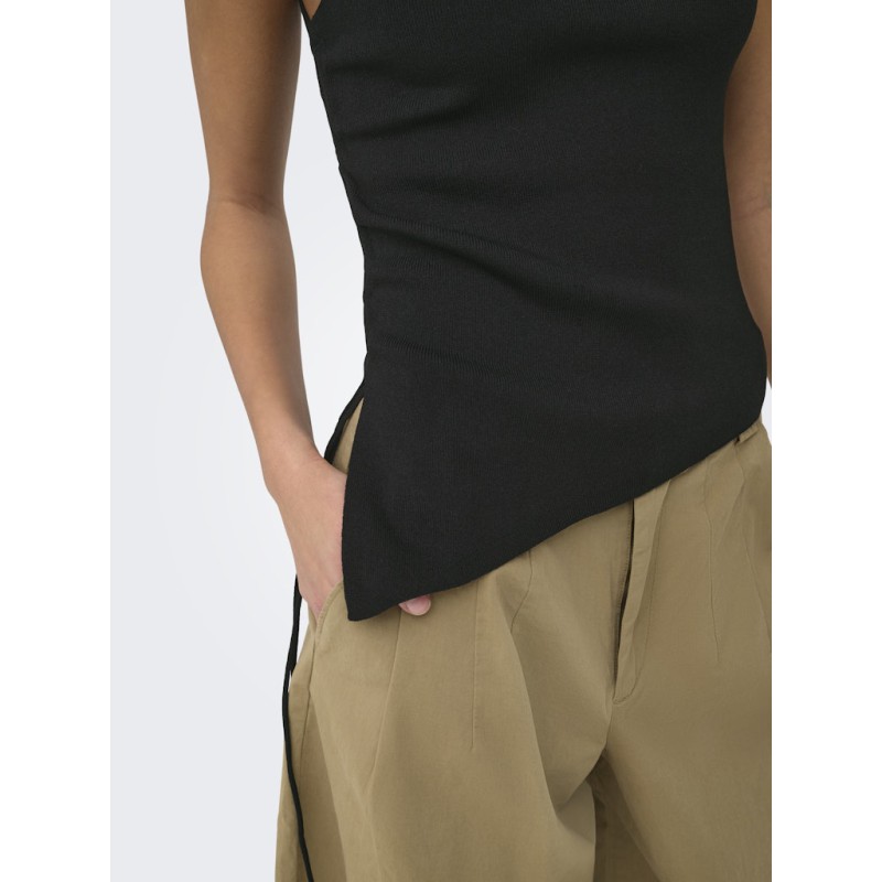 ONLY Milo ærmeløs string top - Black