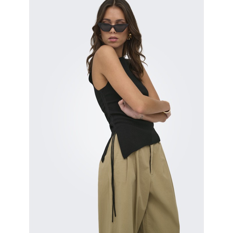 ONLY Milo ærmeløs string top - Black