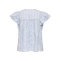 JDY Fia kortærmet embroridery t-shirt - Cashmere Blue