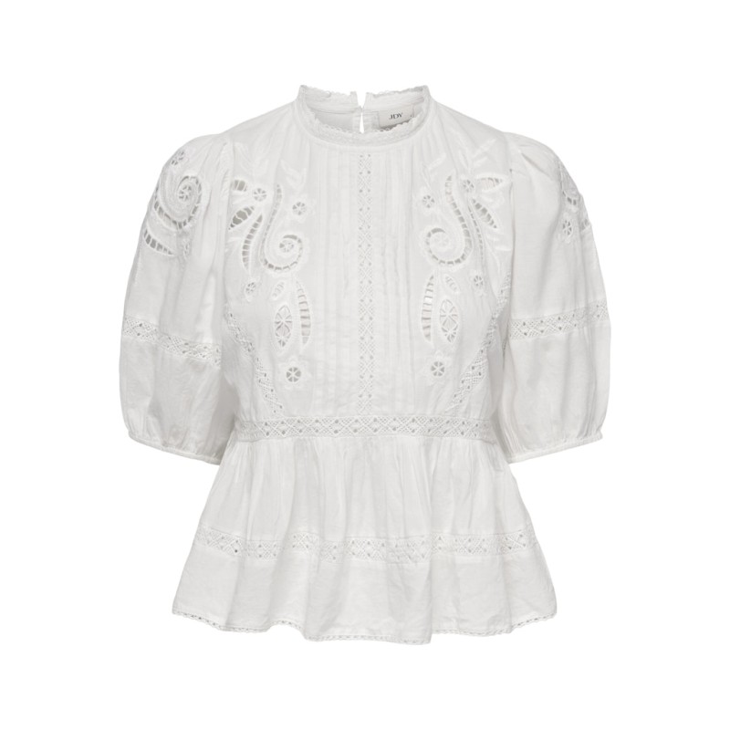 JDY Starry trekvartærmet blonde t-shirt - White