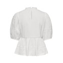 JDY Starry trekvartærmet blonde t-shirt - White