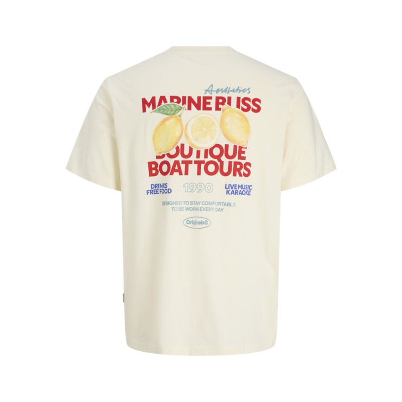 JACK & JONES JUNIOR Riviera vintage poster kortærmet t-shirt - Antique White