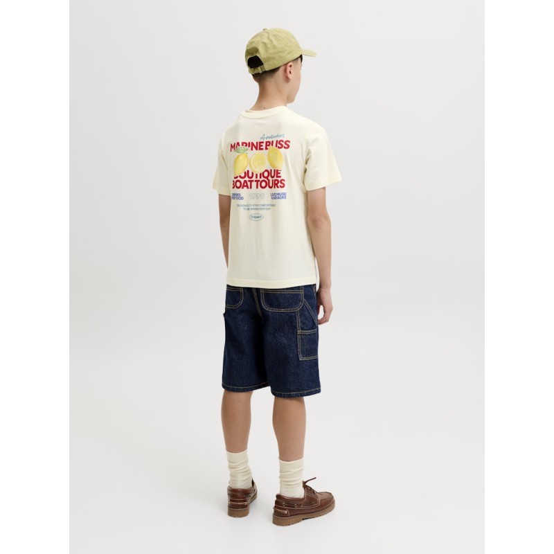 JACK & JONES JUNIOR Riviera vintage poster kortærmet t-shirt - Antique White