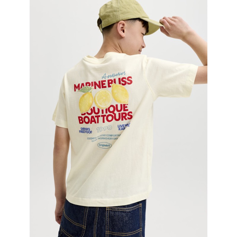 JACK & JONES JUNIOR Riviera vintage poster kortærmet t-shirt - Antique White