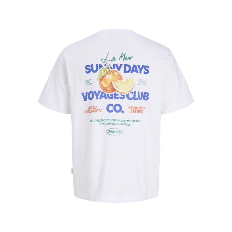 JACK & JONES JUNIOR Riviera vintage poster kortærmet t-shirt - Bright White