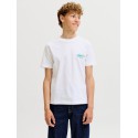 JACK & JONES JUNIOR Riviera vintage poster kortærmet t-shirt - Bright White