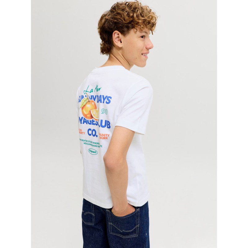 JACK & JONES JUNIOR Riviera vintage poster kortærmet t-shirt - Bright White