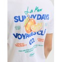 JACK & JONES JUNIOR Riviera vintage poster kortærmet t-shirt - Bright White