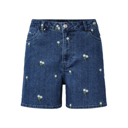 PIECES Flora HW denim shorts - Medium Blue Denim