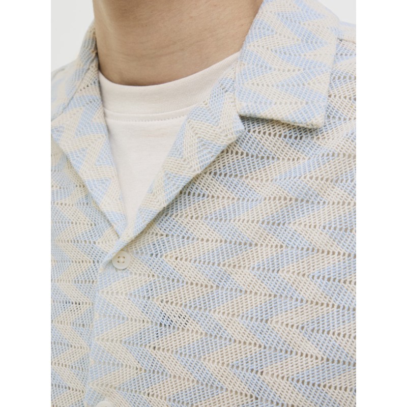JACK & JONES Summer luke texture kortærmet resort skjorte - Skyway