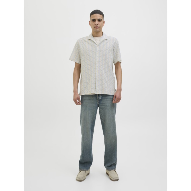 JACK & JONES Summer luke texture kortærmet resort skjorte - Skyway