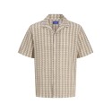 JACK & JONES Summer luke texture kortærmet resort skjorte - Mocha meringue