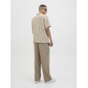 JACK & JONES Summer luke texture kortærmet resort skjorte - Mocha meringue