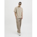 JACK & JONES Summer luke texture kortærmet resort skjorte - Mocha meringue
