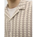 JACK & JONES Summer luke texture kortærmet resort skjorte - Mocha meringue