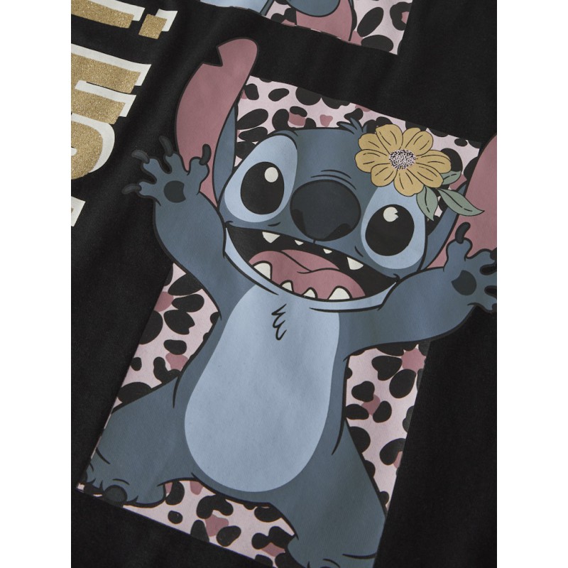 NAME IT KIDS Jyna stitch kortærmet t-shirt - Black