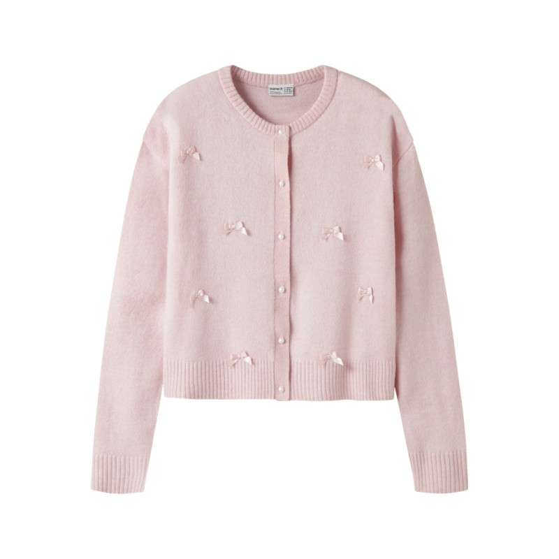NAME IT KIDS Karin langærmet strik cardigan - Lotus