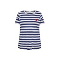 ONLY CARMAKOMA Anita kortærmet t-shirt - Navy Peony CD. Detail Emb. heart Poinsettia
