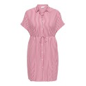 ONLY Carmakoma Penna S/S Midi Skjortekjole - Raspberry Cloud dancer