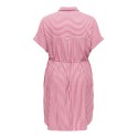 ONLY Carmakoma Penna S/S Midi Skjortekjole - Raspberry Cloud dancer