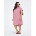 ONLY Carmakoma Penna S/S Midi Skjortekjole - Raspberry Cloud dancer