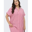 ONLY Carmakoma Penna S/S Midi Skjortekjole - Raspberry Cloud dancer