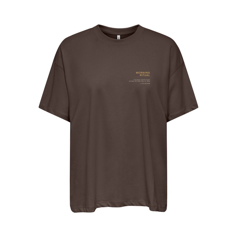 ONLY Vivvi kortærmet lovely t-shirt - Chocolate Martini Coffee vibes
