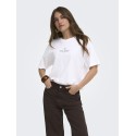 ONLY Vivvi kortærmet lovely t-shirt - Bright White Espresso festival boho