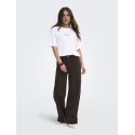 ONLY Vivvi kortærmet lovely t-shirt - Bright White Espresso festival boho