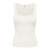 ONLY Bree kortærmet firkantet strik tanktop - Cloud Dancer