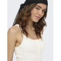 ONLY Bree kortærmet firkantet strik tanktop - Cloud Dancer