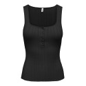 ONLY Bree kortærmet firkantet strik tanktop - Sort