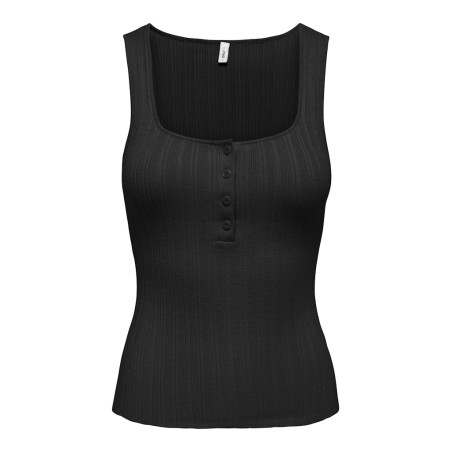 ONLY Bree kortærmet firkantet strik tanktop - Sort