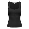 ONLY Bree kortærmet firkantet strik tanktop - Sort